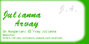 julianna arvay business card